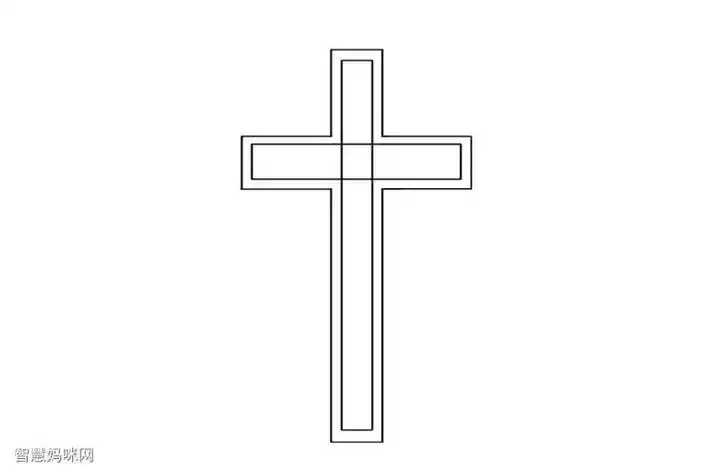 镀金的十字架简笔画简单点的
