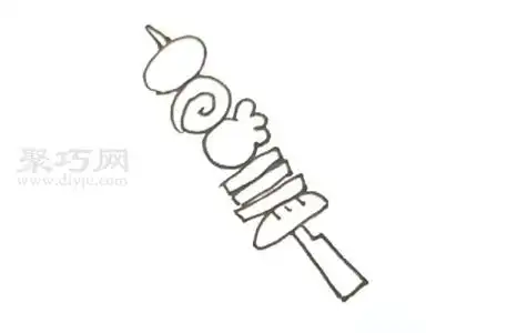 如何画烤串简单又漂亮来看烤串简笔画步骤