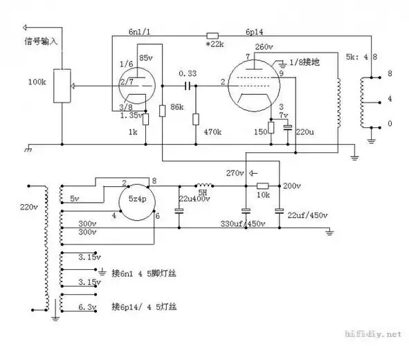 胆机制作新手求教6p14单端电路
