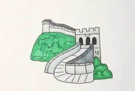 简单彩色长城简笔画怎么画万里长城长城简笔画图片大全