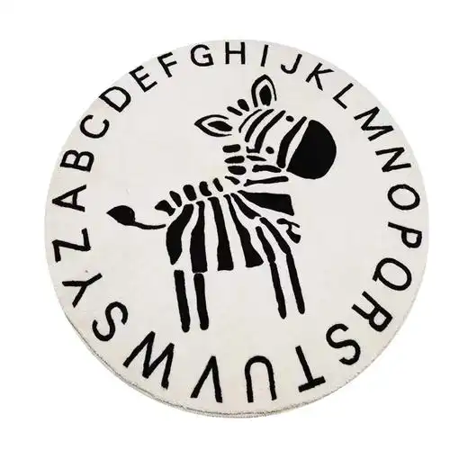 卡通圆形地毯网红可爱英文字母卧室床边家用地垫加厚吊篮电脑椅垫