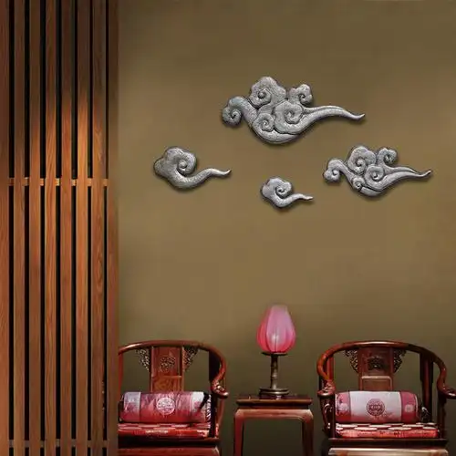 新中式墙上祥云墙面背景墙背景沙发客厅装饰品饭店壁饰