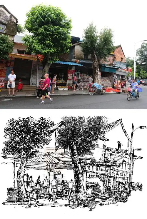 最近的钢笔速写街景作品