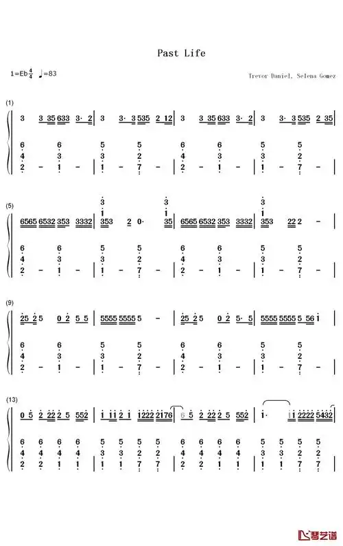 pastlife钢琴简谱数字双手trevordanielselenagomez