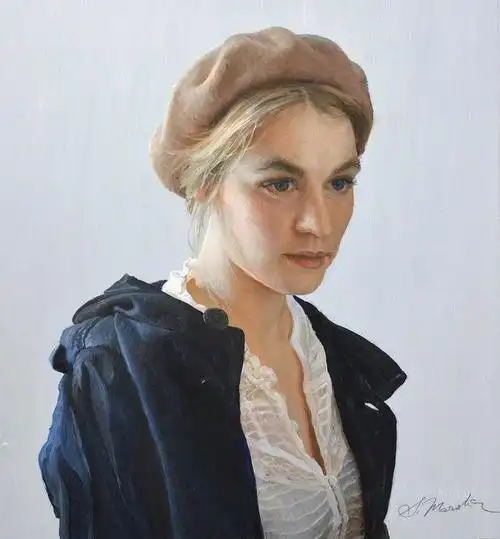 俄罗斯画家谢尔盖马什尼科夫的人物肖像作品