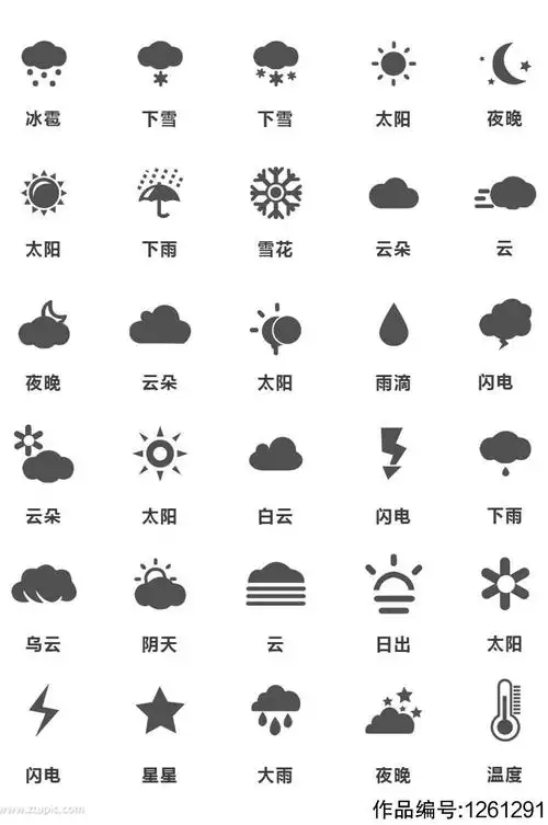 简约灰色天气矢量图标
