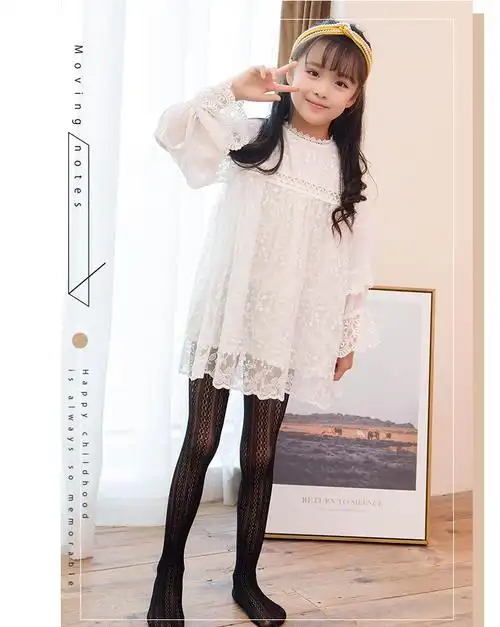 2020夏新薄款缕空网眼儿童连裤袜 超弹女童渔网袜打底裤 宝宝袜子