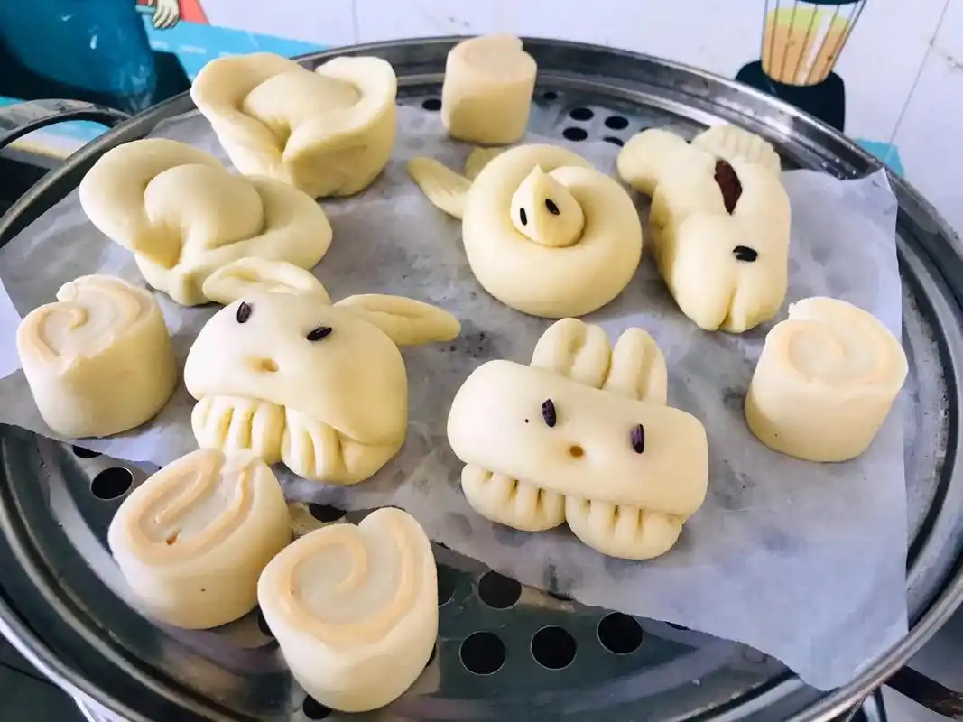 带娃手工课各式花样馒头