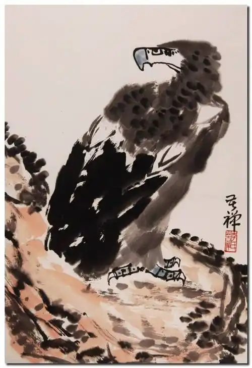 霸气侧漏李苦禅大写意国画老鹰欣赏