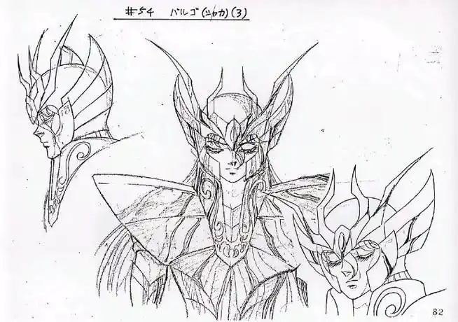 圣斗士星矢#tv动画版十二黄金圣衣最初设定线稿  #动漫##动漫壁纸