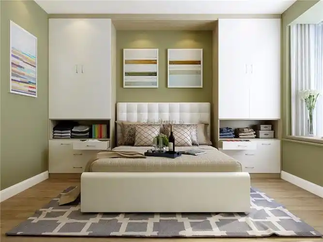 两房卧室床头衣柜装修设计图片_装信通网效果图