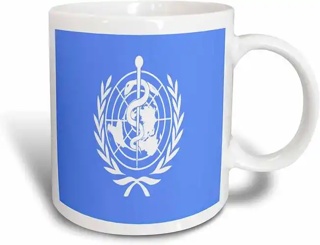 3drose 马克杯_62571_1 世界卫生组织旗帜陶瓷马克杯,325ml : 亚马逊