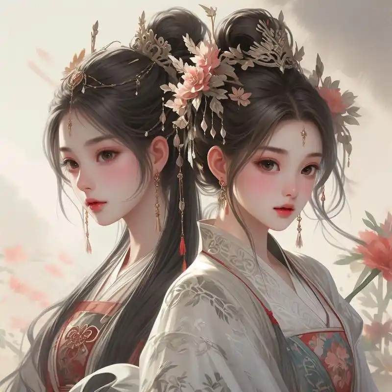 仙气飘飘的古风二人姐妹头像 949569♀15