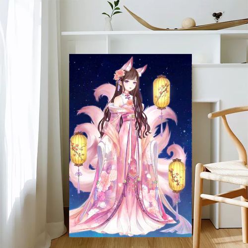 2023新款钻石画青丘传说化形九尾狐5d满钻客厅卧室手工diy点贴钻