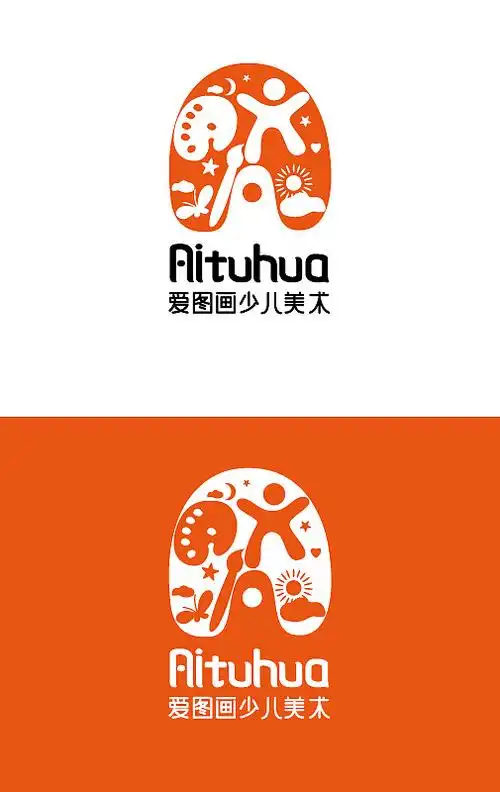 爱图画少儿美术logo设计