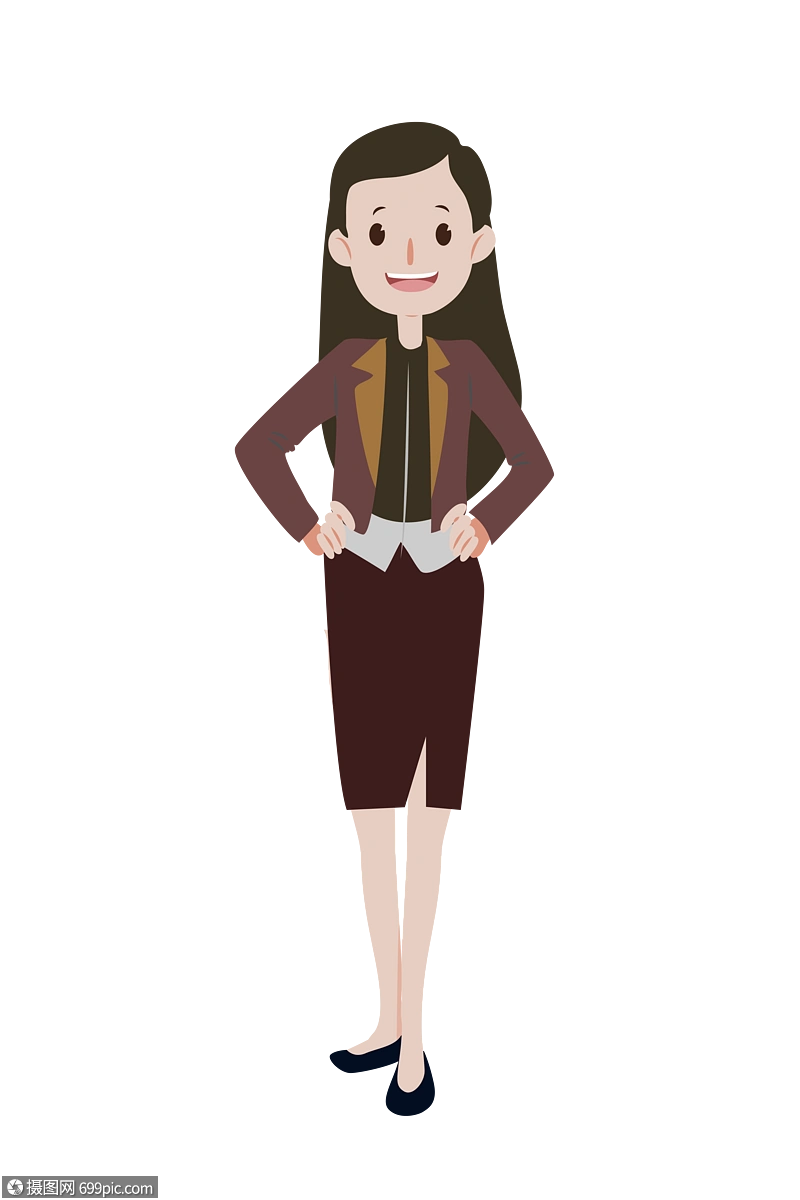 免抠元素 手绘/卡通元素 职业白领女性着装.ai