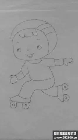 人物简笔画花样滑冰运动员的画法步骤儿童简笔画教程小女孩滑冰简笔画