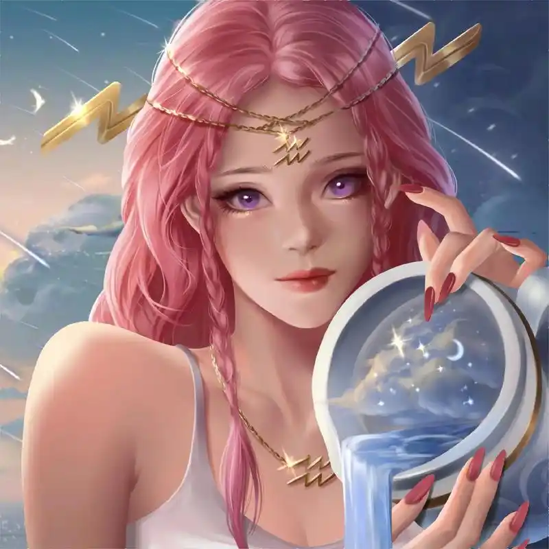 12星座天秤和双鱼绘画头像