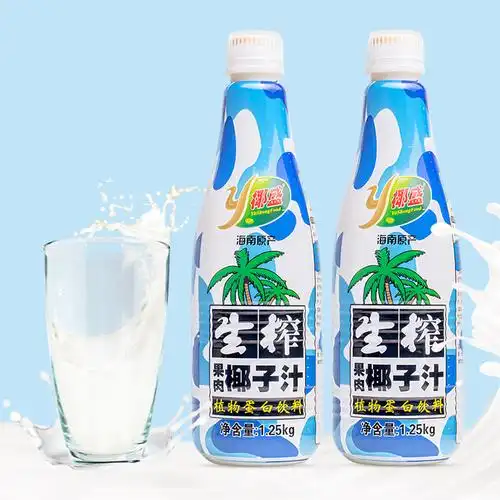 椰盛新鲜生榨果肉椰子汁1250g×6瓶海南特产椰奶饮料-阿里巴巴