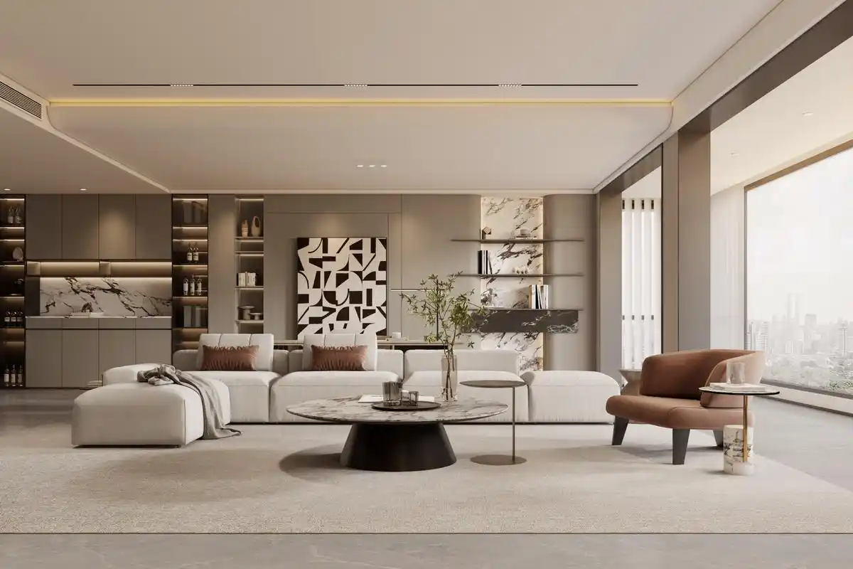 成都装修设计|180意式轻奢大平层设计效果图