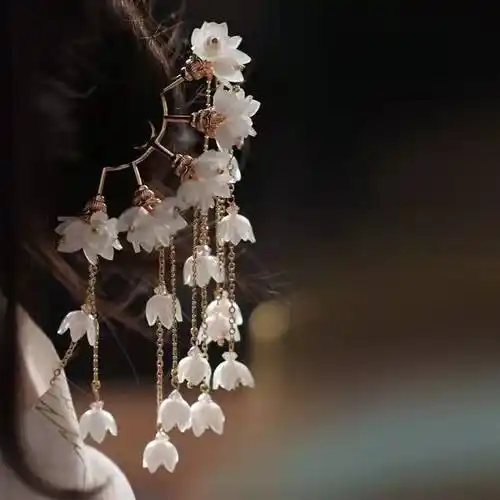 汉服配饰铃兰花排簪宋制长流苏钗发饰头饰女花朵清新发簪古风簪子