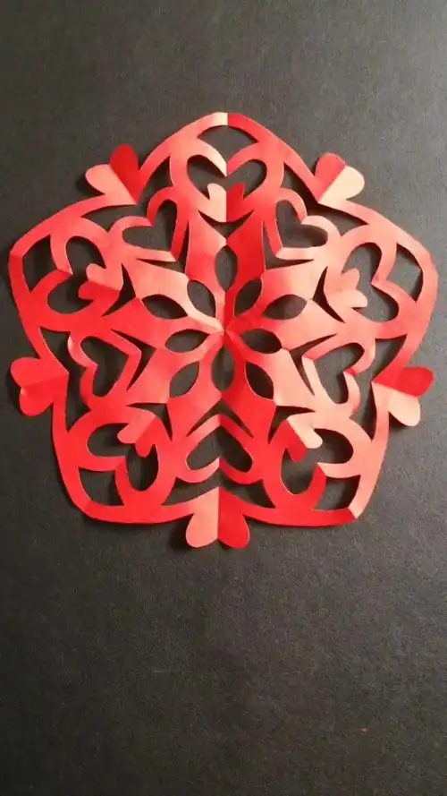 剪纸#一学就会的五角窗花,打开美呆了.