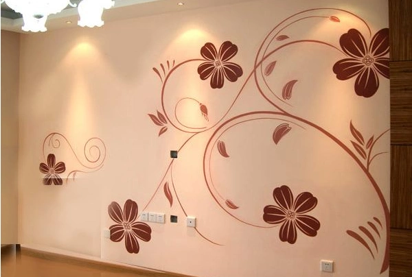 3,至于卧室的手绘墙壁画图案,建议可以用花草类的,而且是比较简单小