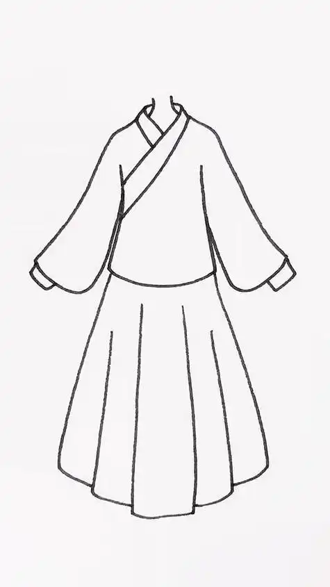 画教程汉服教程哦下期出上色视频哦古风小姑娘简笔画教程古装少女简笔