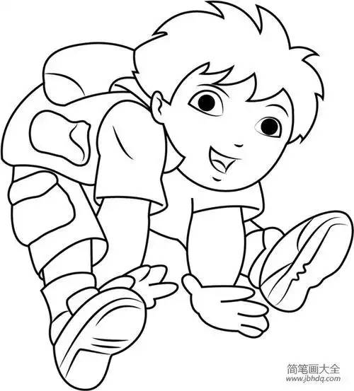 男孩回家简笔画