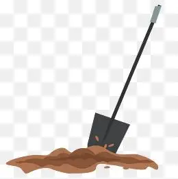 卡通铲子铲土免抠图
