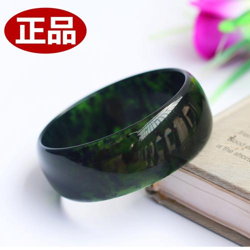 玉手镯 墨翠色墨玉手镯 天然加宽玉手镯 祁连玉手镯 女玉镯包邮