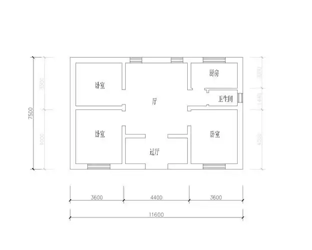 求个会画设计图的大神画一张平房的平面设计图,在线等.