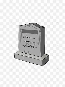 万圣节恐怖暗黑风格卡通插画墓碑