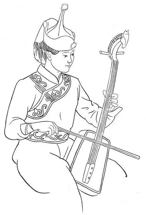 王插画q版卡通可爱蒙古族少女儿童画人物民族人物傈僳族女孩简笔画,傈