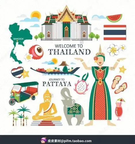 泰国旅游景观元素风景海报设计素材