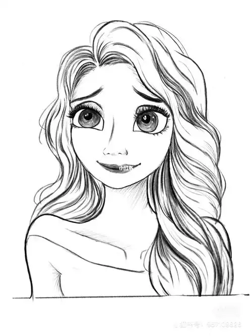 迪士尼公主线稿