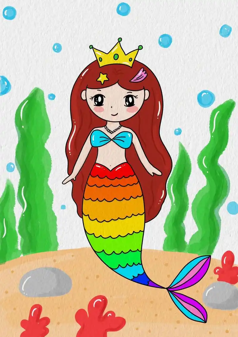 海底世界主题画大合集.海底世界的小鱼/海星/鲨鱼宝宝各种好看 - 抖音