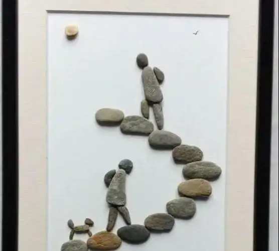 石头捡回家巧妙拼在一起瞬间觉得很有爱diy创意手工