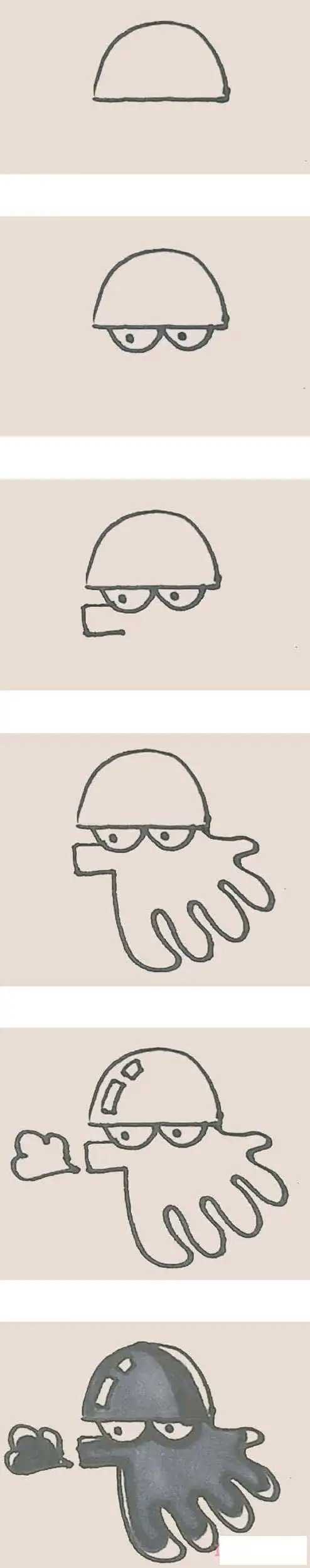 育儿丨儿童简笔画--大王乌贼