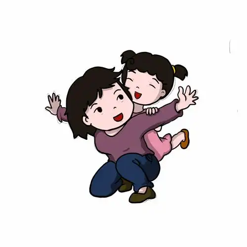 卡通人物母亲节插画素材