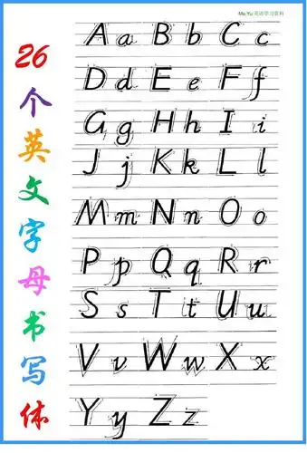 文档下载 所有分类 幼儿教育 少儿英语 > 26个英文字母手写体一张第1