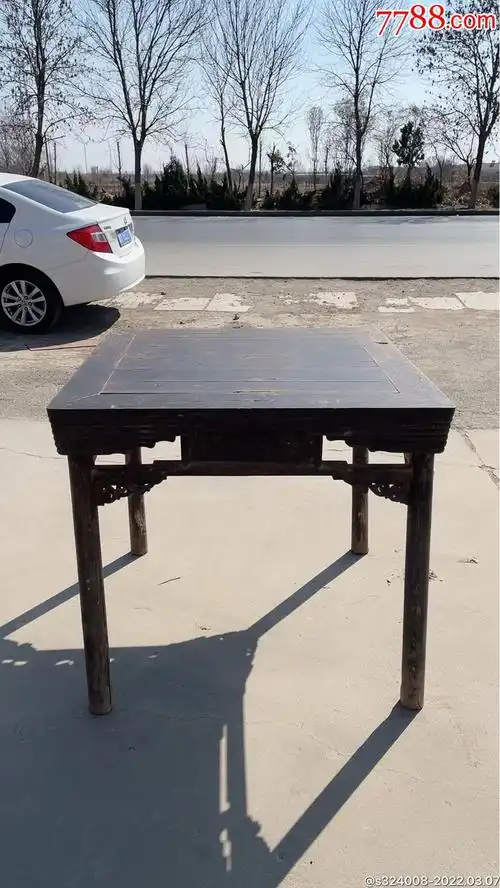 清代榆木八仙桌原汁原味包老无修复长宽93高86