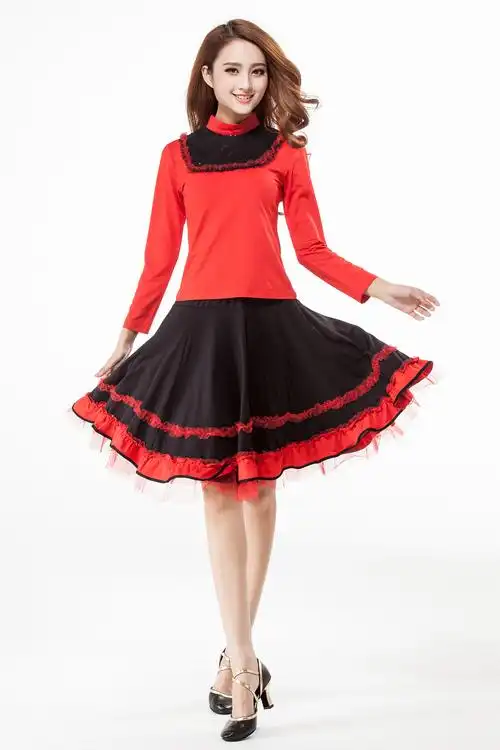 广场舞服装 套装新款 长袖拉丁舞服装健身服跳舞衣演出服