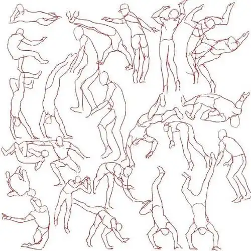 街舞动作画法参考,有没有又会画画又会跳舞的小可爱!