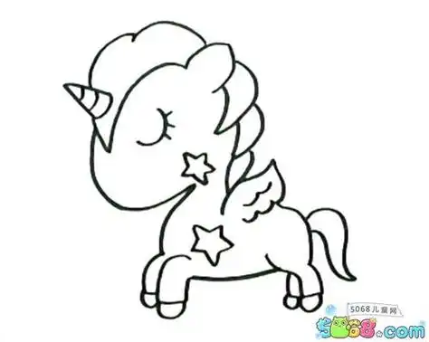独角兽简笔画独角兽简笔画可爱