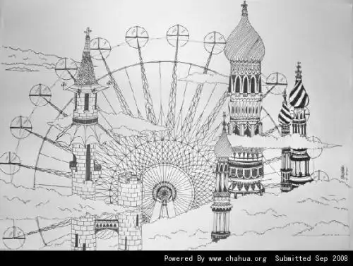 谁能提供摩天轮素描图