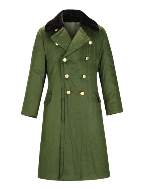 军大衣男加厚工作服冬季劳保军绿棉大衣抗寒救灾冷库保安防寒服