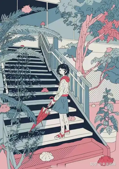 人物插画设计配合灵动的场景美轮美奂