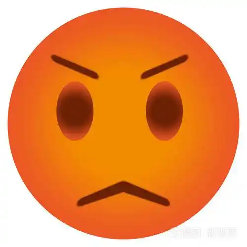 愤怒的红脸表情情感图标白色背景上孤立的插图