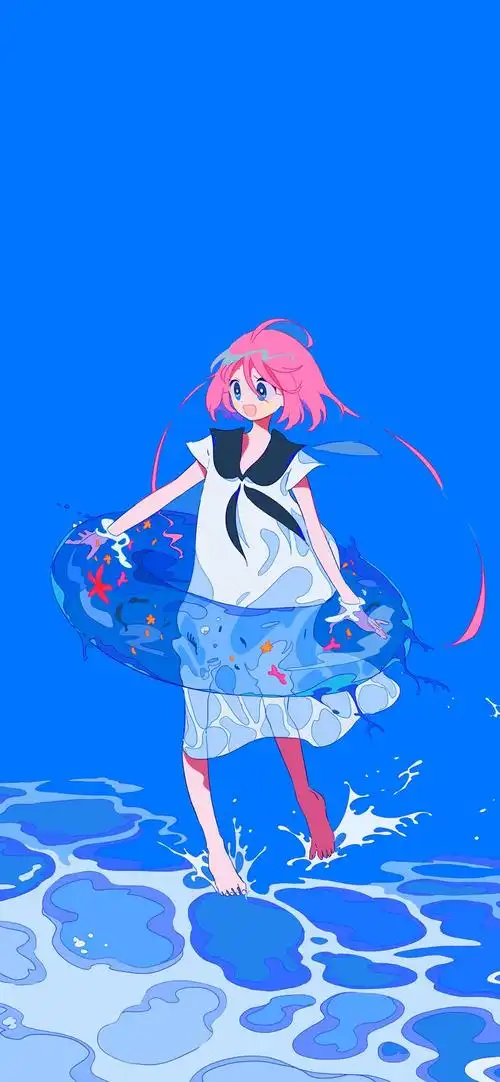 动漫日本二次元少女的夏天手机壁纸